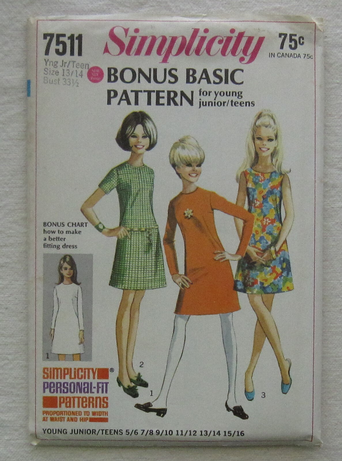 Vintage Sewing Pattern UNCUT Simplicity 7511 Size 13/14 Teen - Etsy