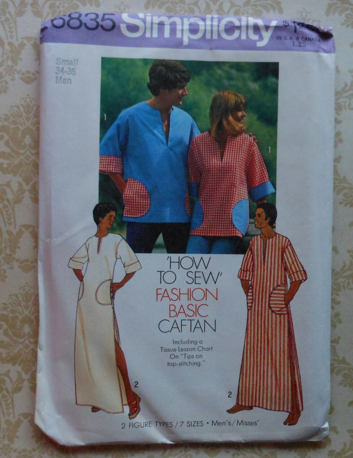 Vintage Men's Basic Caftan Sewing Pattern UNCUT Simplicity Etsy