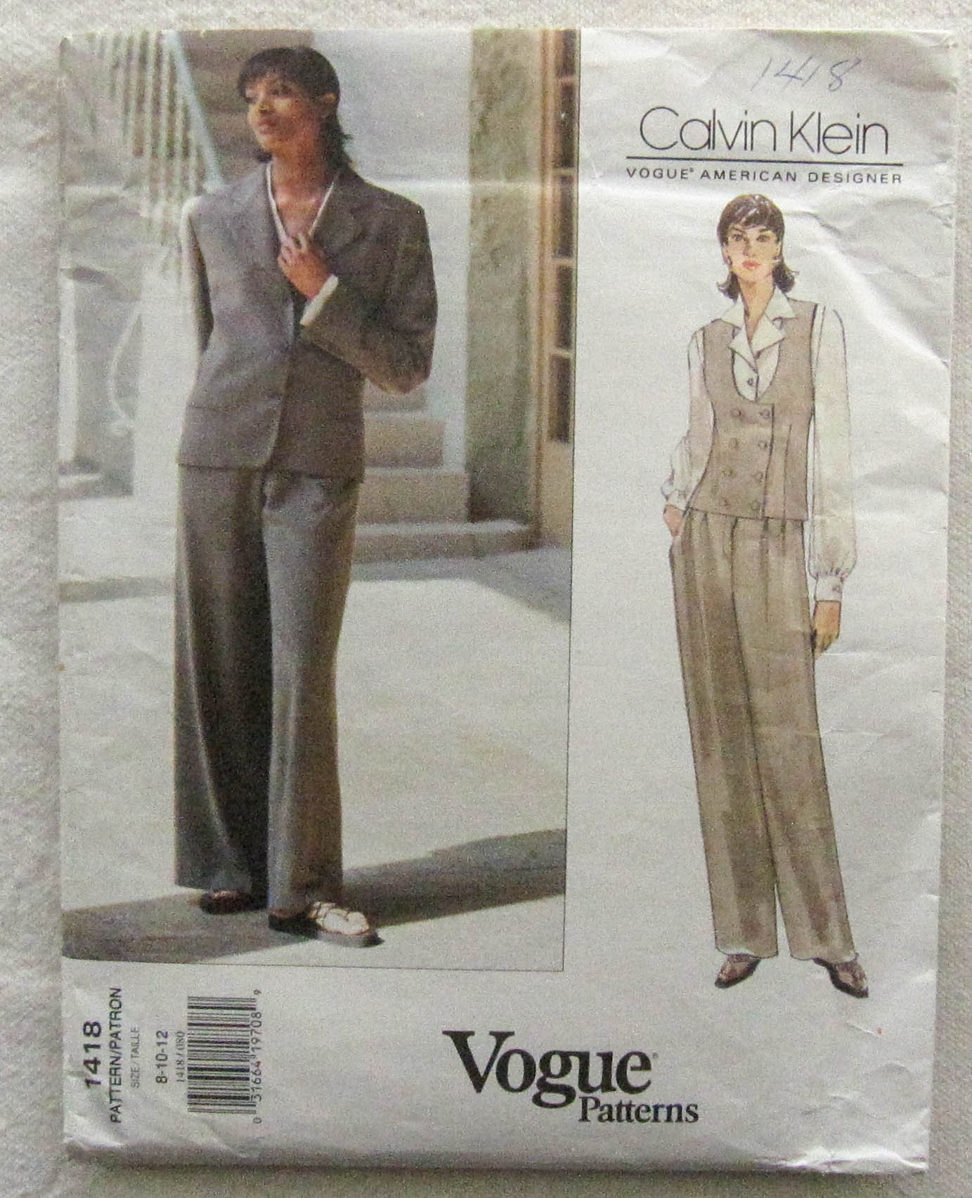 Vogue Sewing Pattern Vogue 1418 Size 8-12 Jacket Vest Pants - Etsy