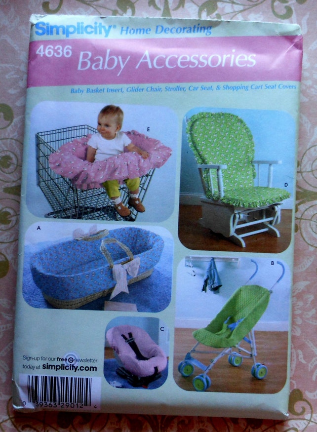 Baby Accessories Sewing Pattern Uncut Simplicity 4636 Cart Baby Accessories Sewing Pattern Uncut Simplicity 4636 Cart Liner Bassinette Car Seat Cover Stroller