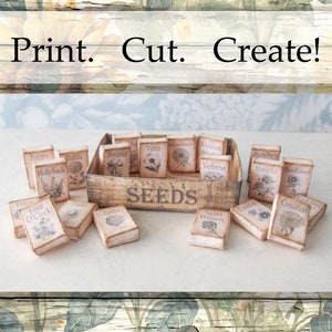 Dollhouse Miniature Flower Seed Boxes PRINTABLE Garden Shed Greenhouse ...