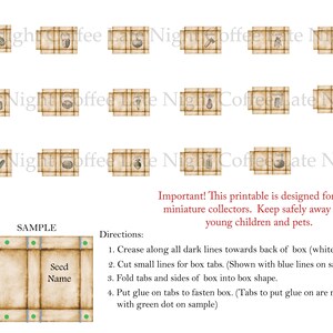Dollhouse Miniature Vegetable Seed Boxes PRINTABLE Garden Shed ...