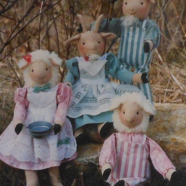Lamb and Goat Doll with Clothing Sewing Pattern UNCUT lambs sheep goats dolls