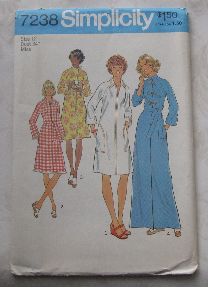 Vintage Robe Sewing Pattern UNCUT Simplicity 7238 Size 12 Etsy