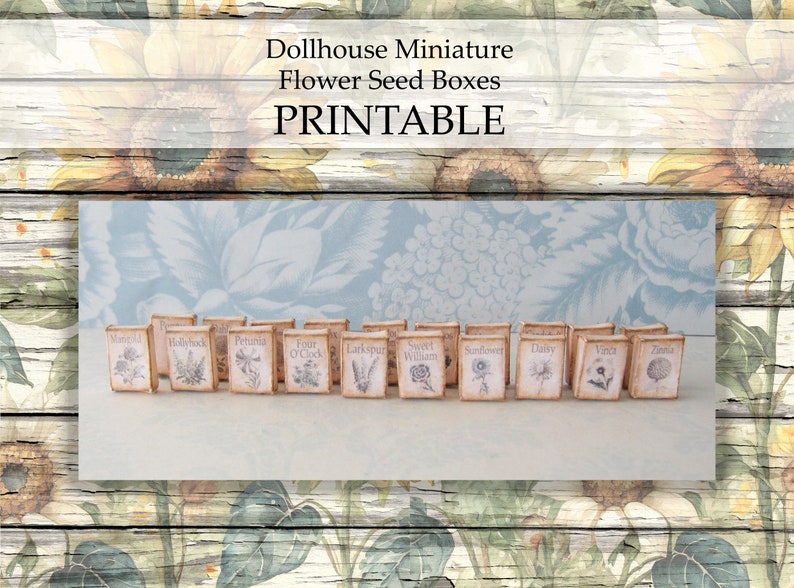 Dollhouse Miniature Flower Seed Boxes PRINTABLE Garden Shed Greenhouse ...