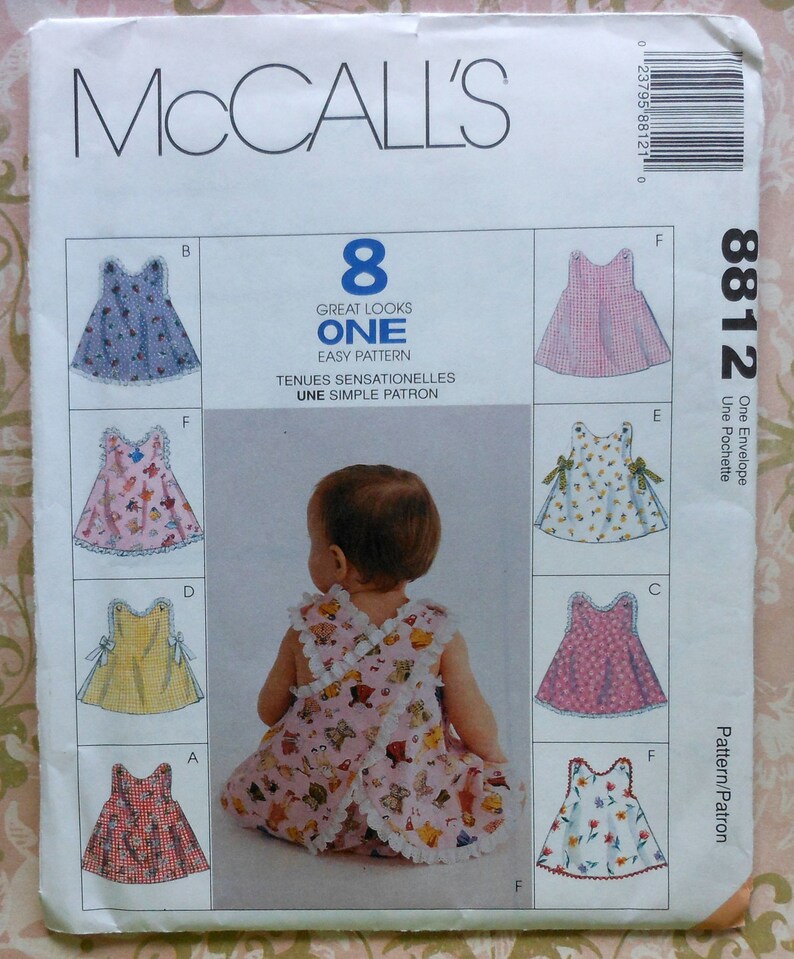 Baby Dress Sewing Pattern McCalls 8812 5 variations dresses Etsy
