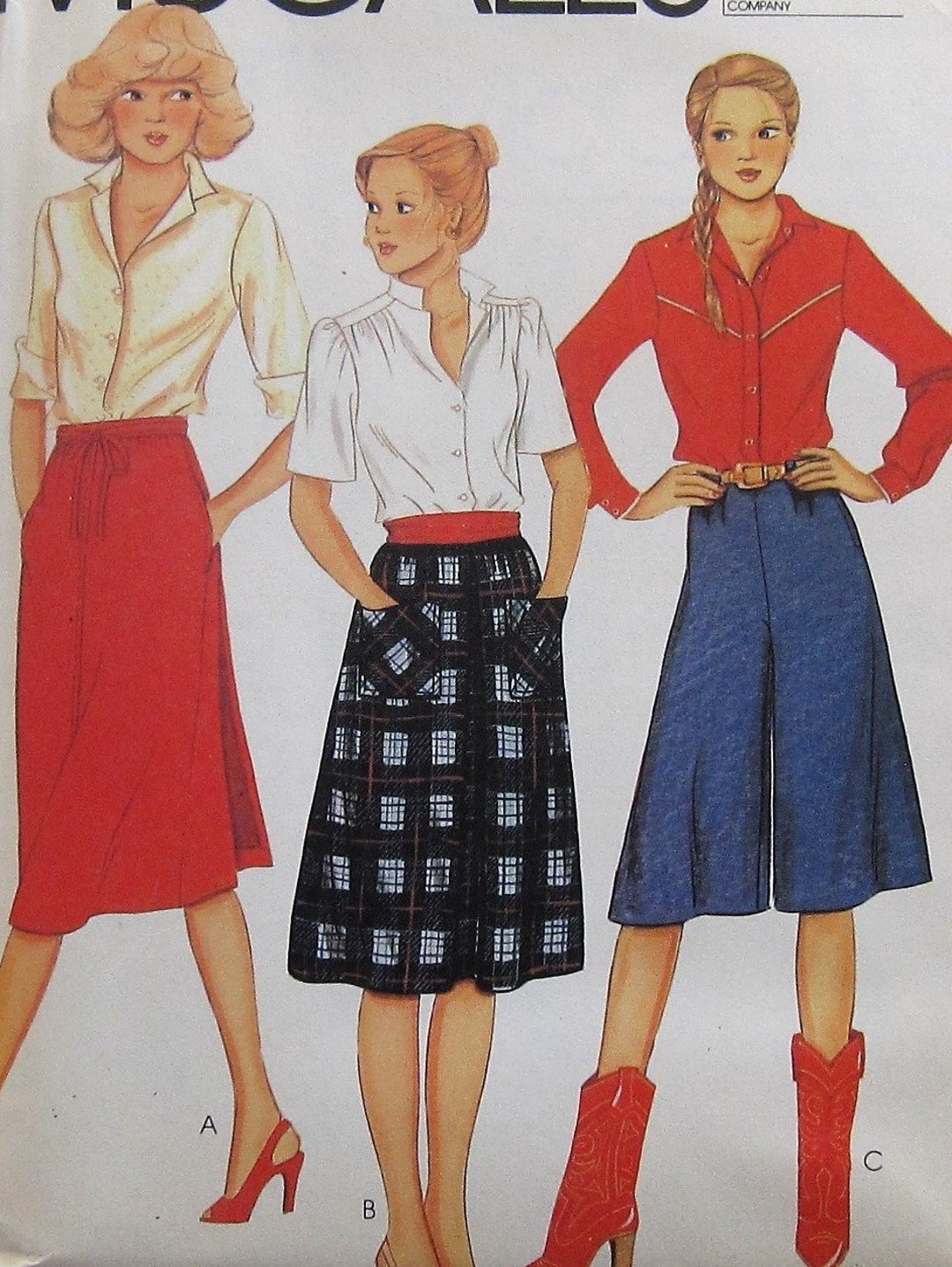 Culottes and Skirt Sewing Pattern UNCUT Mccalls 7208 Size 10 - Etsy