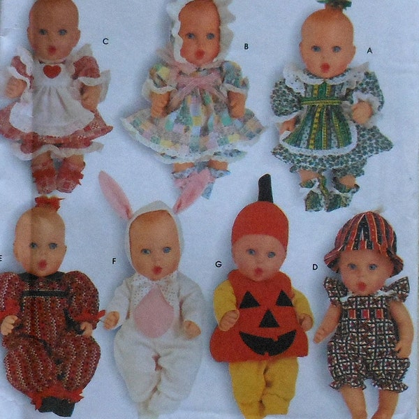 13-14" and 15-16" Baby Doll Clothes Sewing Pattern UNCUT Simplicity 7430 dress sunsuit Halloween costume