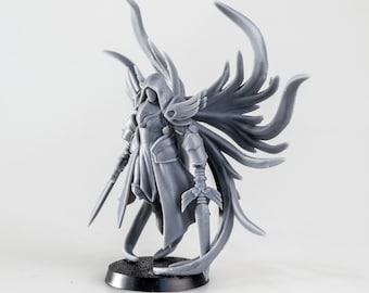 Archangel RPG Miniature | Heroic Scale Dungeons & Dragons Mini of an Archangel with Wings and Dual Swords