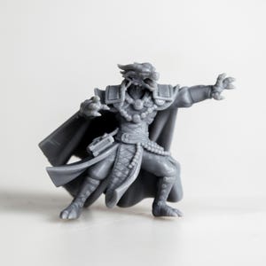 Dragonborn Paladin Miniature | 32mm Heroic Scale Dungeons & Dragons Minis for RPG Tabletop Game