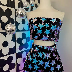 Sequin Tube Top & Shorts Set | Festival Statement Outfit