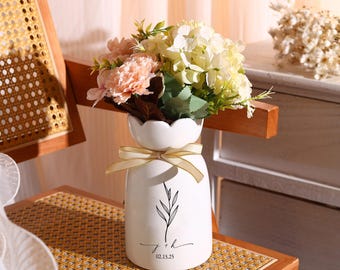 Jarrón de cerámica personalizado para bodas, regalo de aniversario, recuerdo personalizado