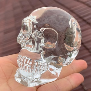2.9&quot; Clear quartz skull,Quartz crystal Hand Carved Crystal Skull, Quartz crystal skull,Crystal healing ,Crystal gift 1x