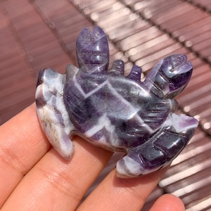 2.3&#39;&#39;+ Natural Dreamy amethyst quartz,quartz crystal,hand carved,Crystal Crab,Crab skull,Crystal Gifts 1PC