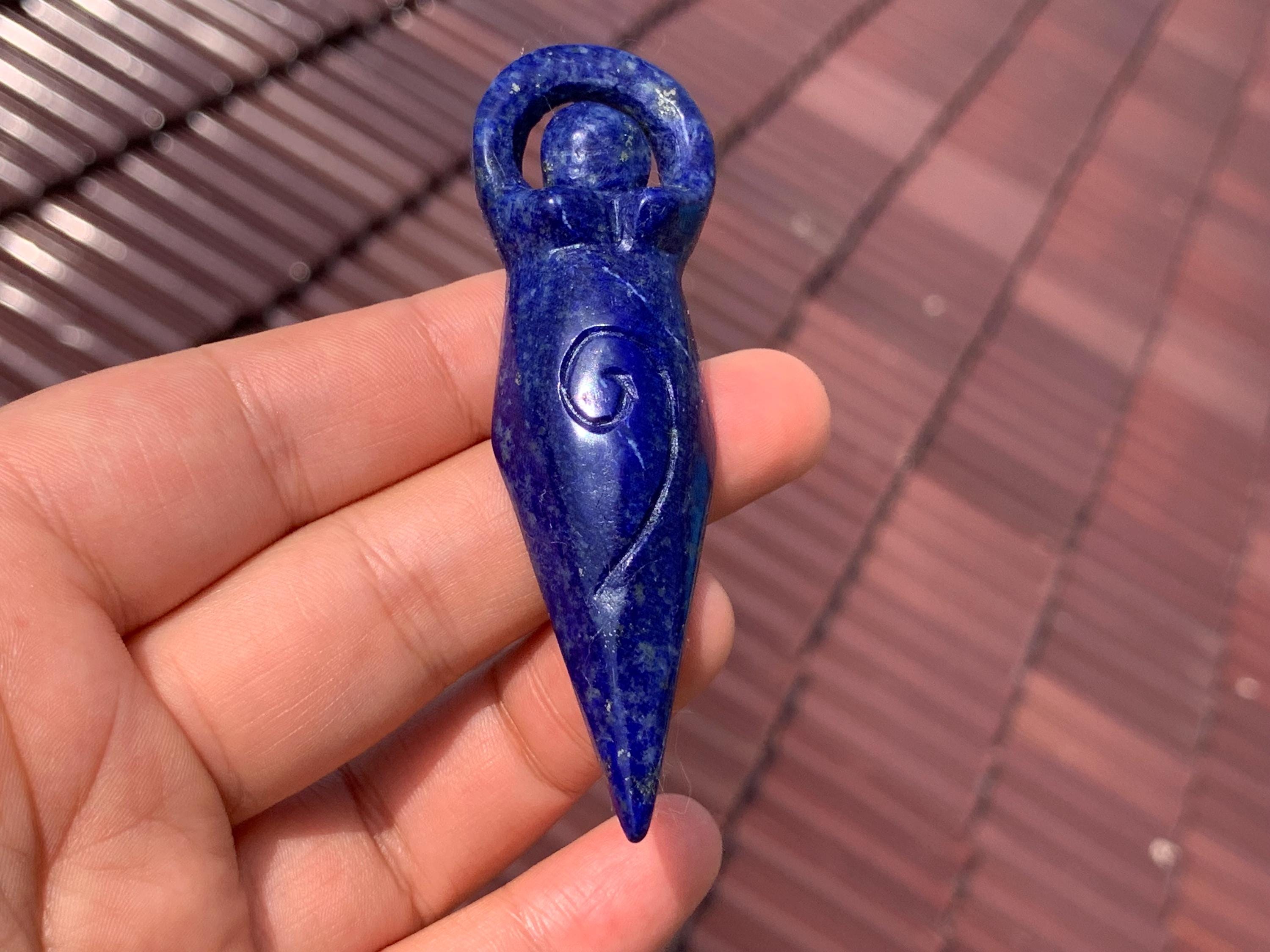 2.8''+ Natural sodalite quartz crystal,hand carved,Crystal Dancing Girl Pendant skull,Home Decoration Crystal Gifts 1pc