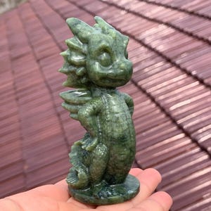 Natural Green Jade quartz,quartz crystal,hand carved,Crystal Dragon specimen,Dragon skull,Home Decoration Crystal Gifts 1pc