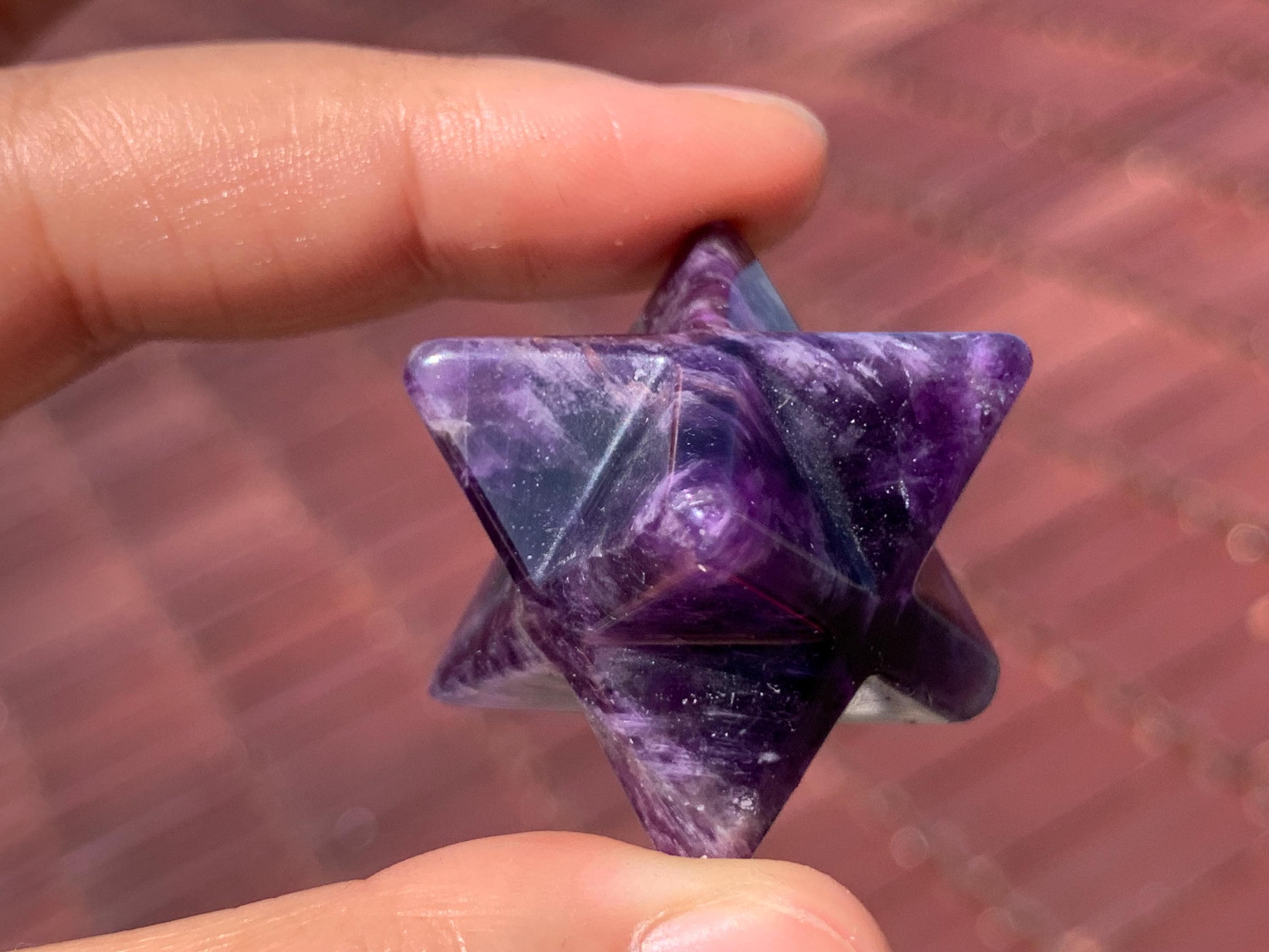 天然夢のアメジスト マカバスター：神聖幾何学クリスタル、ヒーリング