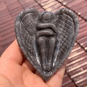 3.3&quot; Natural silver obsidian angel skull,Crystal angel,Quartz crystal skull,Hand carved sun,Home decoration,Crystal gifts,Crystal healing/pc