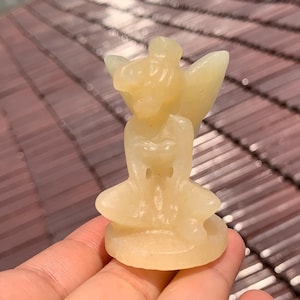 2.5&#39;&#39;+Naturtal  Yellow calcite ,quartz crystal,hand carved,Crystal Angel,Angel skull,Home Decoration Crystal Gifts 1PC
