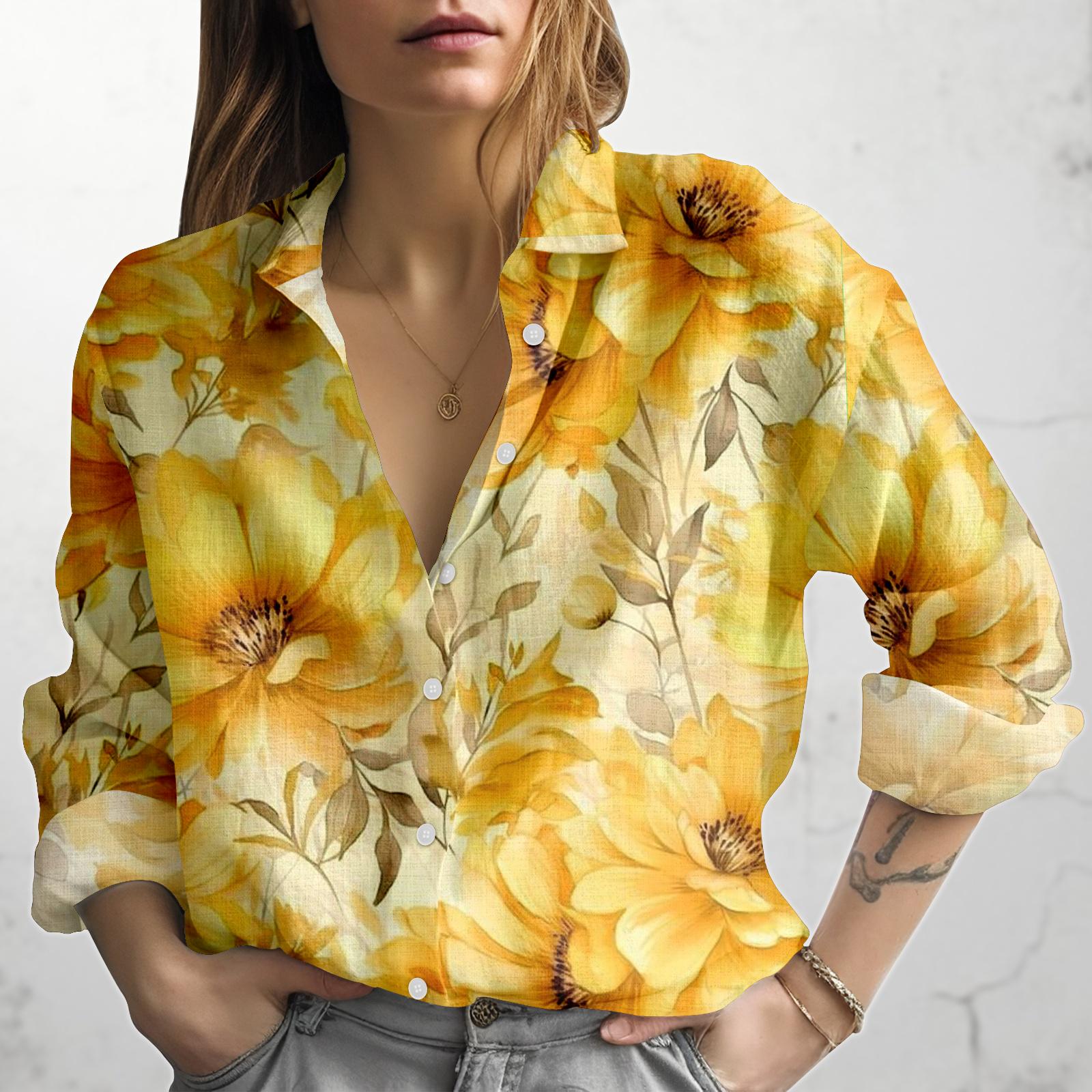 トップス flower print sheer shirt / yellow / S flower print sheer shirt(unisex)/3color | KNUTH MARF
