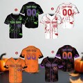 Custom Name Number Halloween Baseball Jersey, Matching Kids & Adult Team Shirts, Personalized Group Costume for Spooky Season product logo