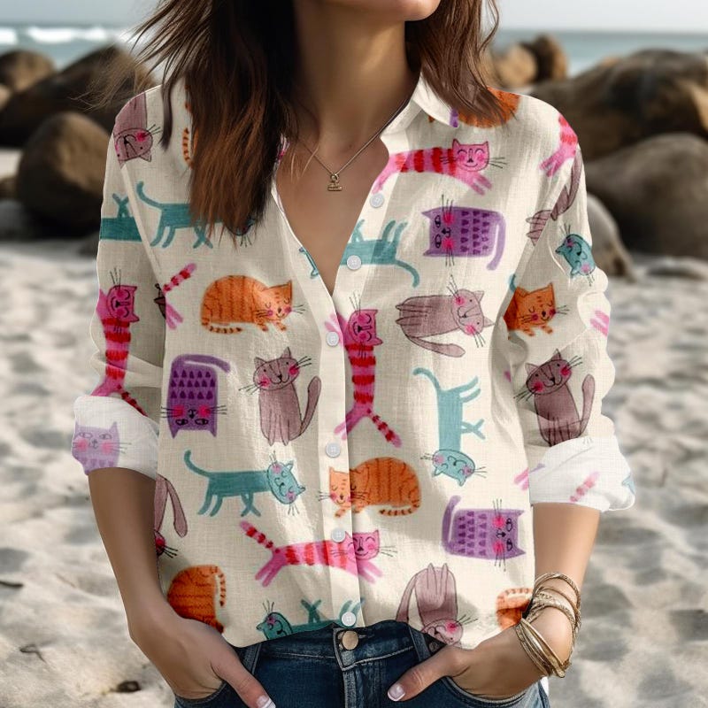 Colorful patterned blouse women - Etsy.de