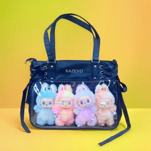 Large Ita Bag with Insert Board, Clear Window Bag, Pin Display Bag, Ita Crossbody Bag