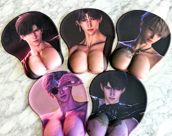 Tapis de souris 3D Love and Deepspace : Caleb, Sylus, Zayne, Rafayel, Xavier