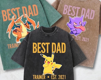 Personalized Pekodad Washed Shirt, Custom Anime Shirt, Gift for Dad, Dad Birthday Gift