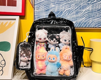 Anime Cosplay Ita Backpack: Clear Window Pin Display Bag - Large School Laptop Anime Backpack for Cosplay
