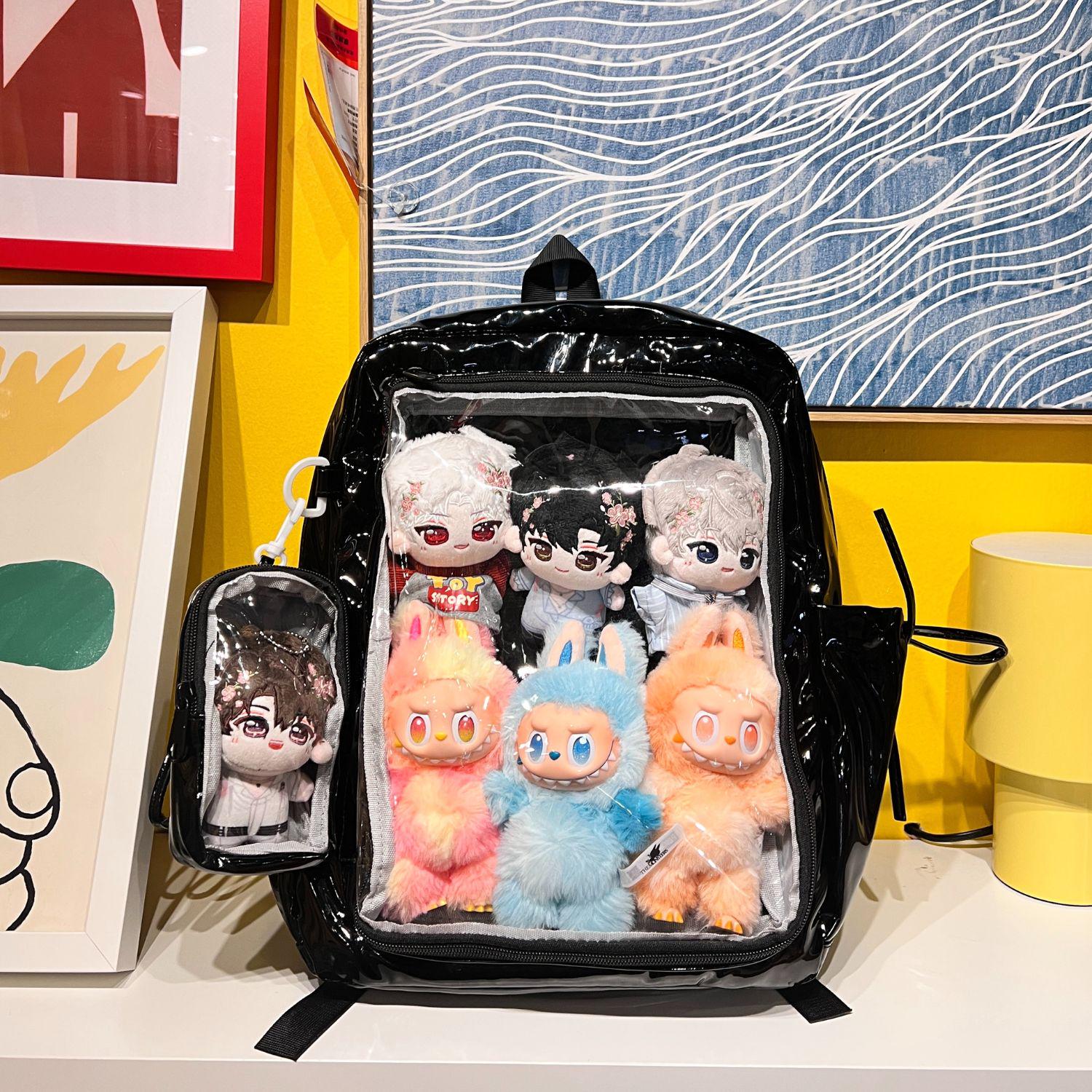 Ita Bag Backpack with Pin Display Window Insert for School Anime Expo Cosplay Double Inserts Large Ita Backpack, Kawaii Anime School Bag  main image 4