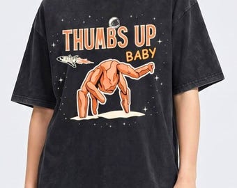 Rocky Alien Retro Shirt - Thumbs Up, Gift for Sci-fi Lovers, Custom Shirt