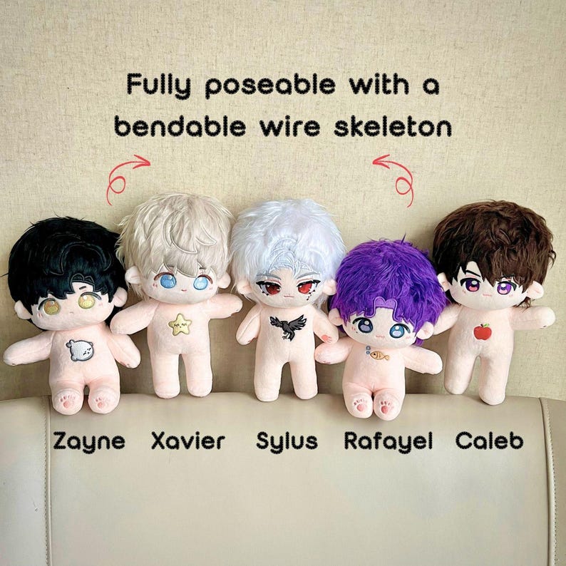 Muñecos de peluche de Love and Deepspace: Caleb, Sylus, Xavier, Zayne, Rafayel (7,8'') imagen 4