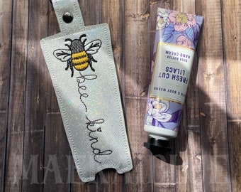 Honeybee - bee kind - Hand Cream Pocket Keeper Holder - KeyChain - BagTag