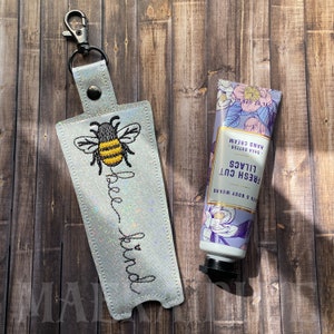 Honeybee - bee kind - Hand Cream Pocket Keeper Holder - KeyChain - BagTag