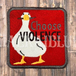 Choose Violence  — Applique for Hat Vest Jacket Clothing Backpack, Decorative Badge, Funny, Wild — sew-on or peel and stick adhesive.