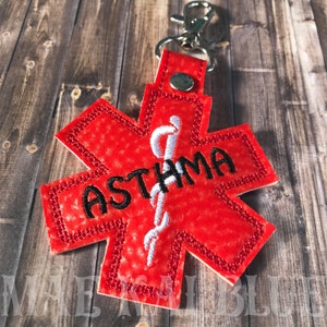 Medical | Allergy Alert Information Star of Life Tag - KeyChain -  KeyFob - BagTag