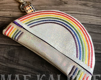 Rainbow  -  makeup - coin - notions - zipper bag - can be personalized with monogram