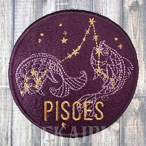 Zodiac Constellation Astrological | Applique for Hat Vest Jacket Clothing Backpack, Merit Badge | sew-on hook/loop or adhesive.