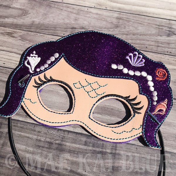 Mermaid MASK | Halloween | Mask Appliquéd Embroidered Vinyl Felt