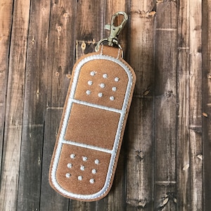 Bandage Pocket Keeper Holder - KeyChain -  KeyFob - BagTag