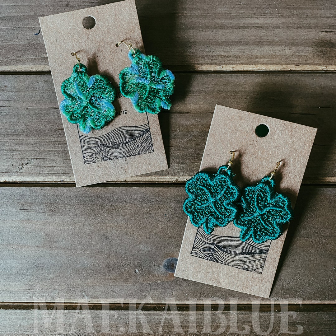 FSL Clover Shamrock St. Patrick's Day St. Paddies Earrings Pierced Clip