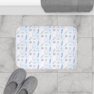 Coastal-Inspired Bath Mat, Sea-Themed Shower Rug, Beach Decor, Nautical Home Accessory, Ocean Vibes, Gift for Beach Lovers