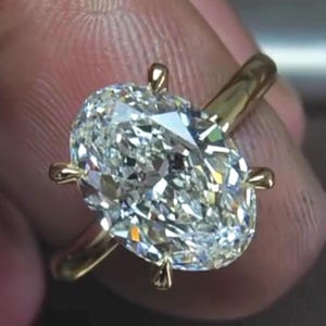 2 Carat Oval F Color VVS2 Clarity IGI Certified Lab Grown Diamond Solitaire Engagement Ring 14k solid Gold proposal ring Anniversary gift