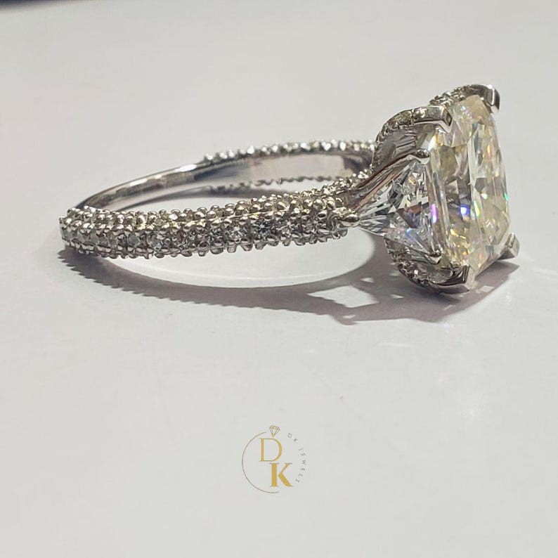Trillian Rings Radiant Cut Moissanite Engagement Ring, 2CT Yellow Moissanite Ring,14k ...