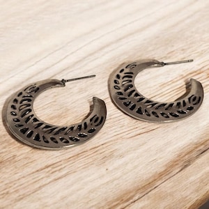 vintage silver hoops