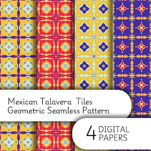 Mexican Talavera Printable Pattern - Vintage Vibes | Instant Download for Wrapping, Gift Paper, Card, DIY Project