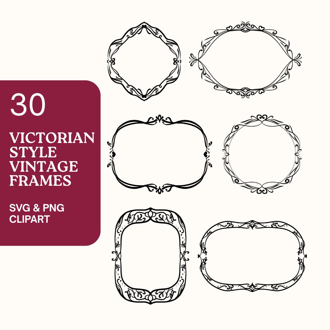 Svg Rococco 30 Victorian Rococo Vintage Ornate Frame Bundle | SVG PNG Clipart for ...