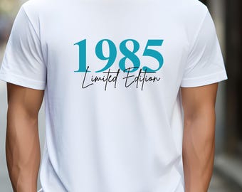 Heren T-shirt wit of zwart geboortejaar vader cadeau verjaardag vaderdag gepersonaliseerd vriend voor hem collega