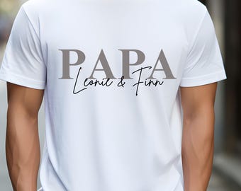 Heren T-shirt, wit of zwart, cadeau voor papa, verjaardag, Vaderdag, gepersonaliseerd voor hem
